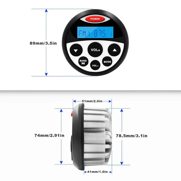 Receiver Boat MP3 Player Sound System For UTV ATV Yacht