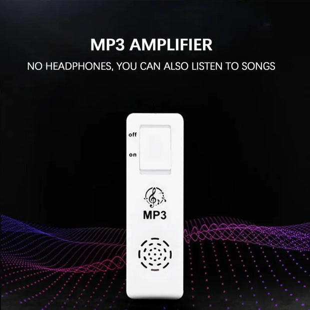 Long MP3 Player Lightweight Rechargeable Digital Audio Player With Built-in Speaker Support Up To 32GB Storage Memory Card Slot