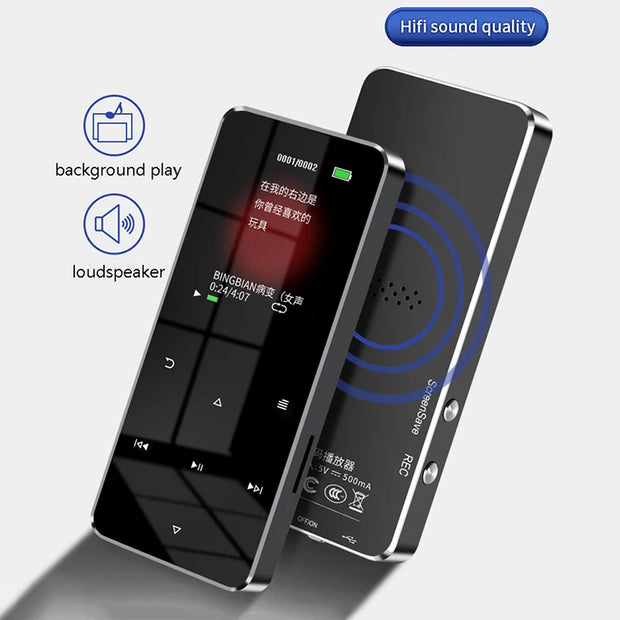 1Pc MP3/MP4 Player With Bluetooth Built-in Speaker Touch Key