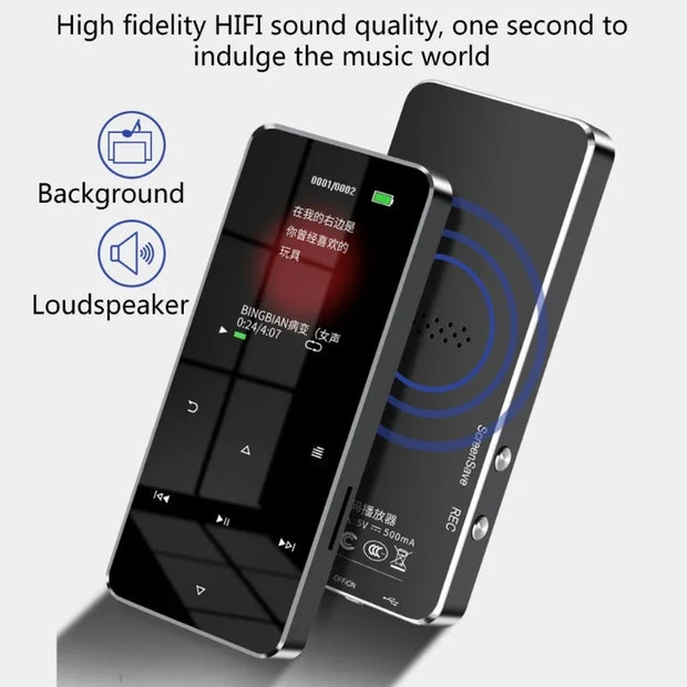 MP3 Player with Bluetooth-compatible Speaker Touch Keys Music Stereo